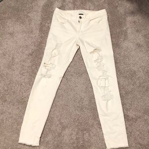 American Eagle Stretch cream colored jeans